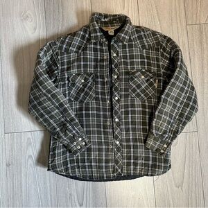 Work King Youth Medium Plaid  Quilted Flannel Jacket -
